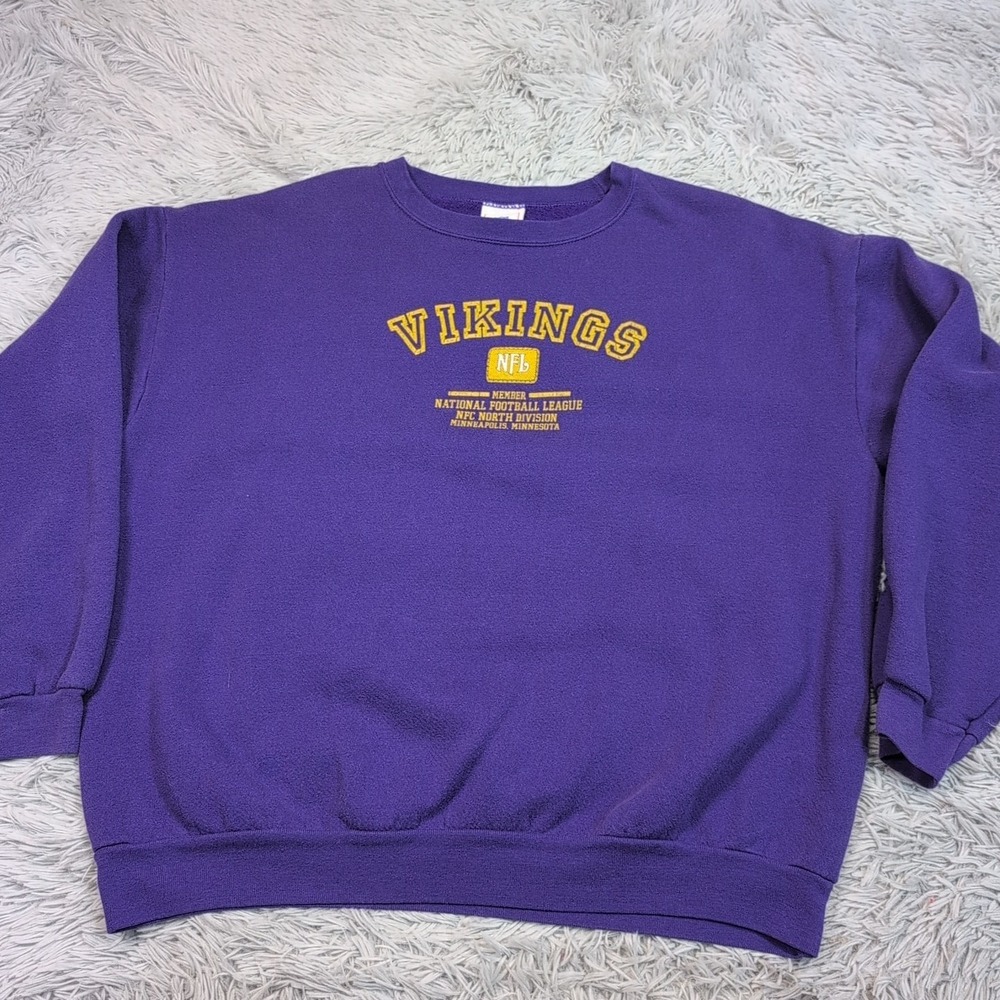 Vintage Minnesota Vikings Sweatshirt Mens XL Purple NFL Football Comfort